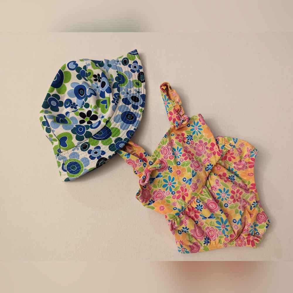 Bathing Suit & Beach hat